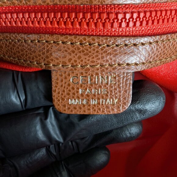 Authentic Celine 2 Way Leather Hand Bag Brown Made in Italy - Picture 5 of 13